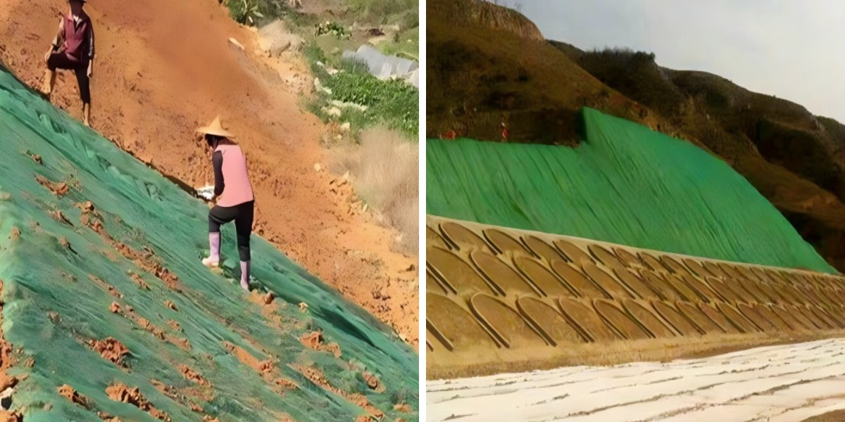 Park Drainage Ditch Anti-Erosion Treatment with 3D Geomat