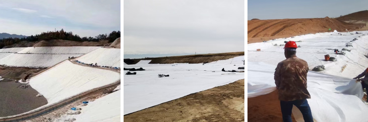 Tissu géotextile derrière le mur de soutènement