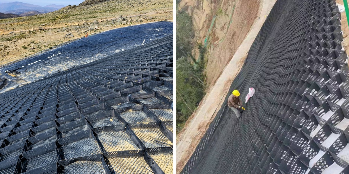 Временные решения для строительства дорог с использованием HDPE-георешетки на горнодобывающих участках