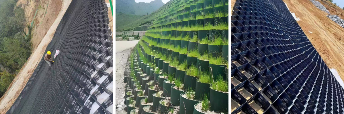 Criação de acesso instantâneo: como as geocélulas fornecem suporte de carga para plataformas de equipamentos pesados.