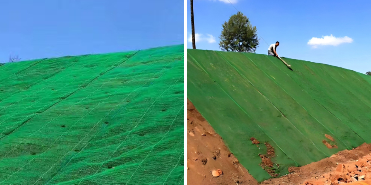 Геомат для проектов по рекультивации земель: стабилизация почвы и содействие восстановлению растительности.