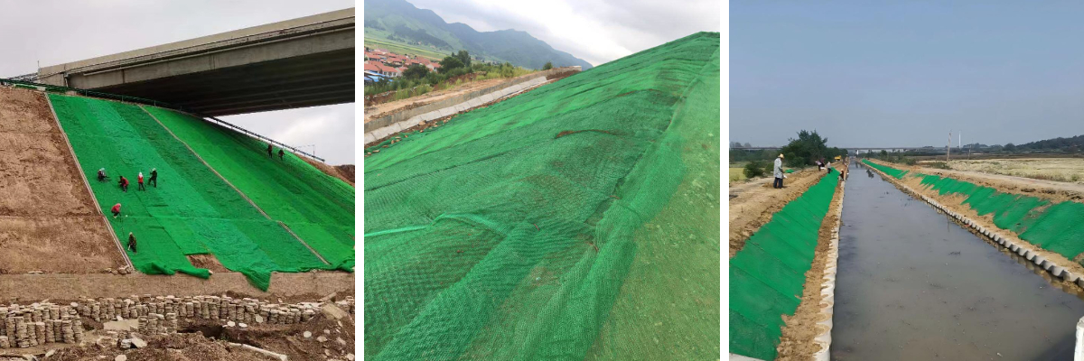 Geomallas en ingeniería costera: protección de las costas contra la erosión de las olas.