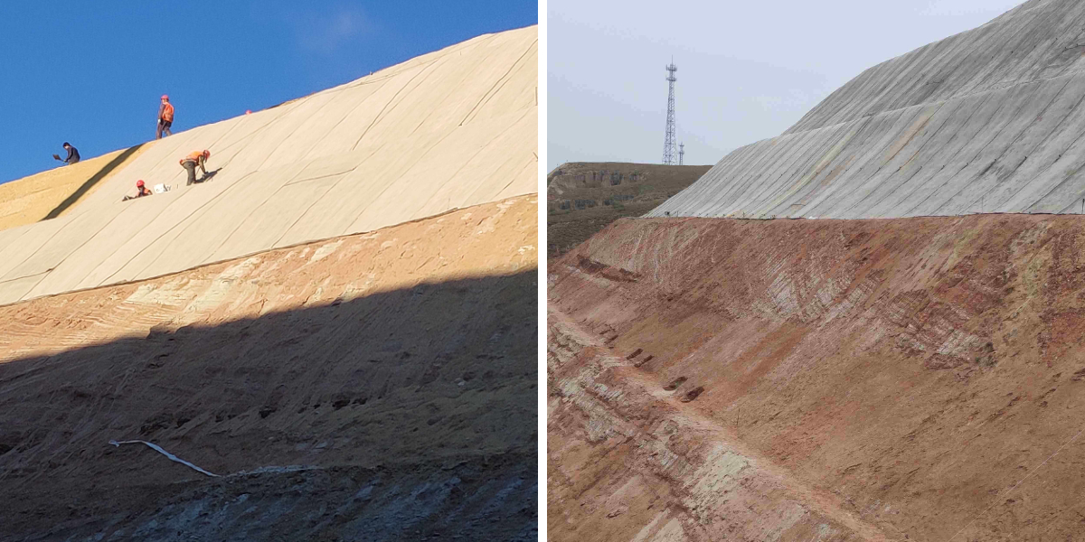 Reparação de mantas de cimento danificadas: remendos de rasgos e prolongamento da vida útil.