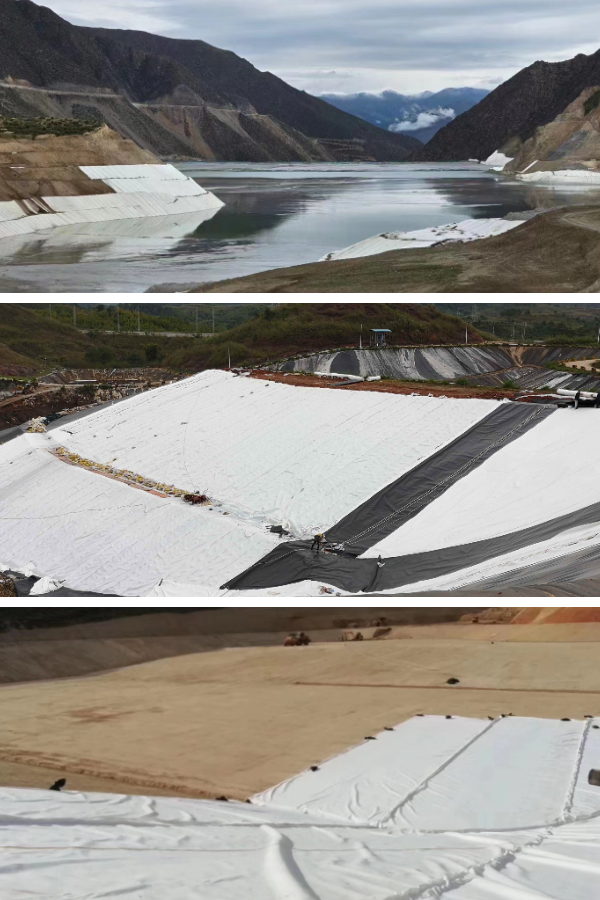 Géotextile dans un mur de soutènement