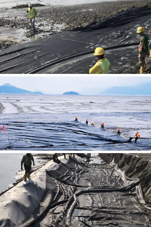 緊急流出対応：汚染物質封じ込めのためのジオチューブの迅速な展開