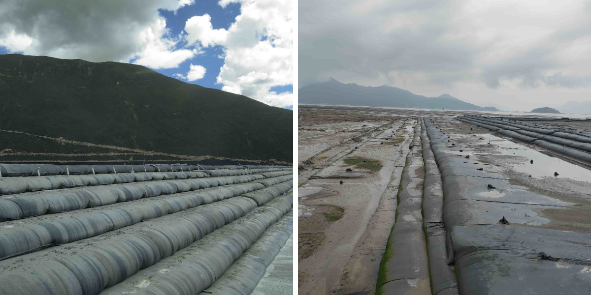 Geo-Säcke zum Ausbaggern