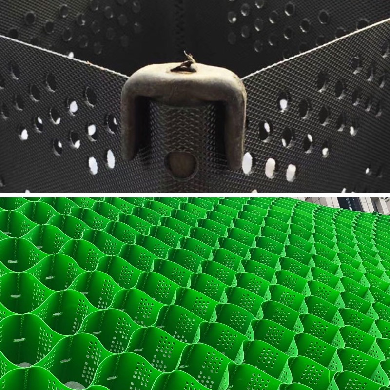 Geocélula em PEAD para estabilização de parques de estacionamento e entradas de garagem: durável e de baixa manutenção. Geocélula em PEAD para estabilização de parques de estacionamento e entradas de garagem: durável e de baixa manutenção.