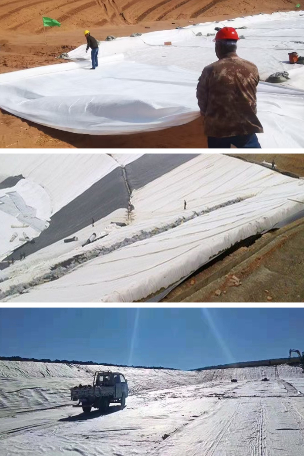 連続バリアのためのジオテキスタイルの重ね合わせと接合方法