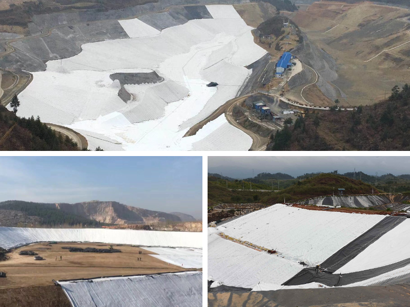 Métodos de superposición y costura de geotextiles para una barrera continua