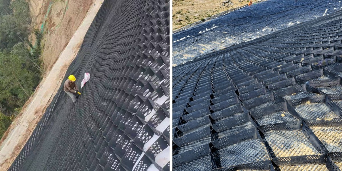 Geoceldas de HDPE en paisajismo: reverdecimiento de pendientes pronunciadas y modificación del terreno. Geoceldas de HDPE en paisajismo: reverdecimiento de pendientes pronunciadas y modificación del terreno.