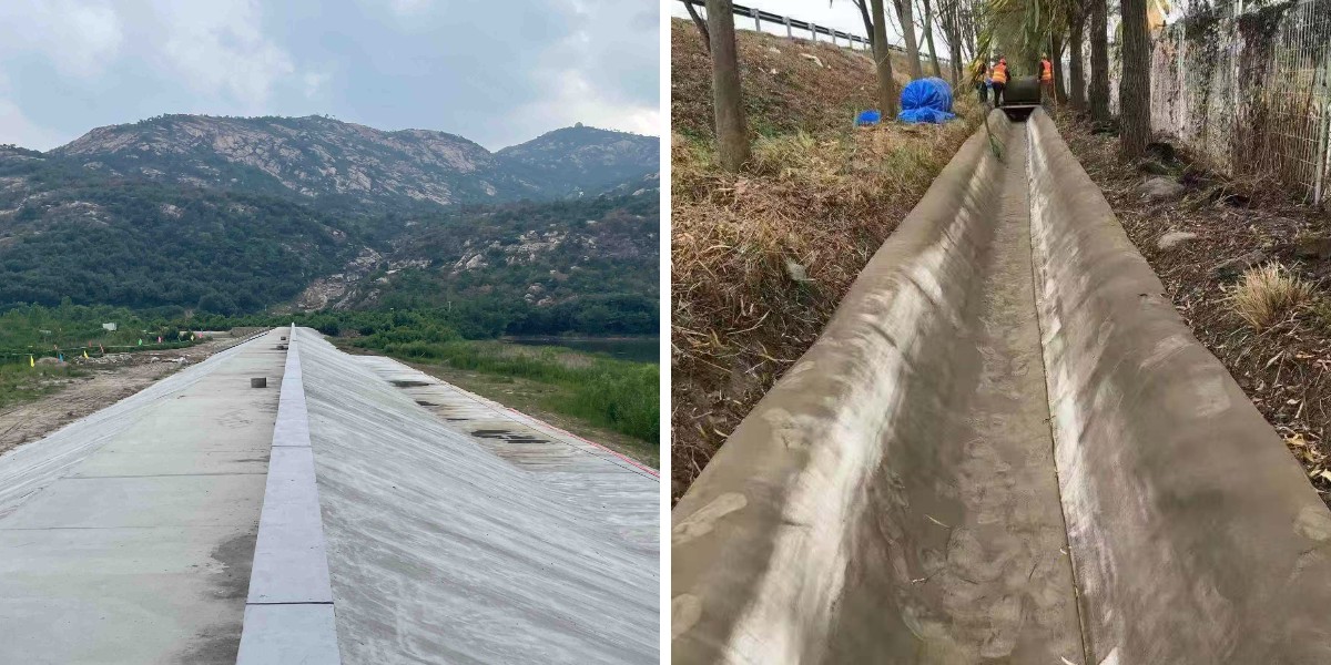 بطانة خندق الصرف الصحي