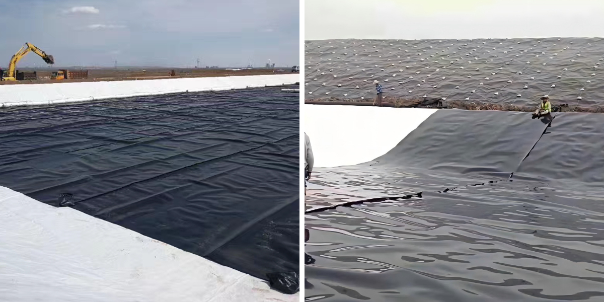 Membrane d'étanchéité géomembrane pour le confinement de l'eau des réservoirs et des lacs artificiels
