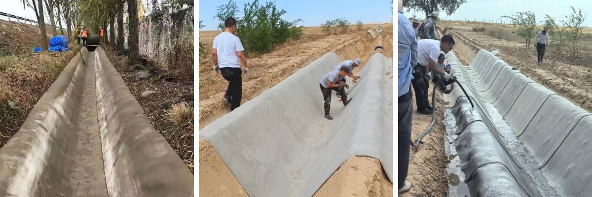 Benefícios em termos de poupança de tempo: como o tecido impregnado com betão acelera os cronogramas de construção.