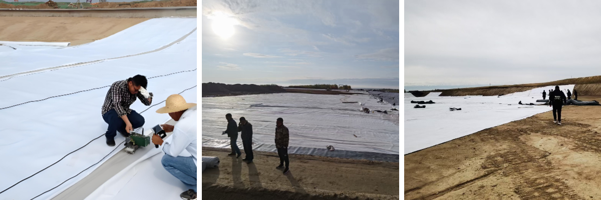 غشاء أرضي مركب من البولي إيثيلين عالي الكثافة