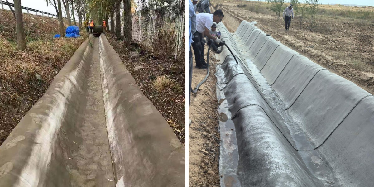 Caso práctico: Reparación de un canal de riego averiado con mantas de hormigón cementado.