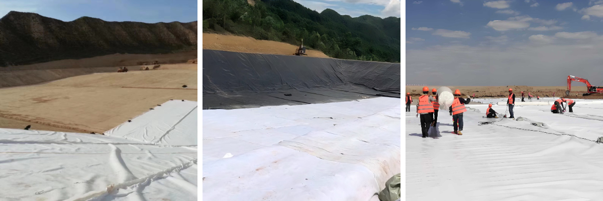 Tissu géotextile derrière le mur de soutènement