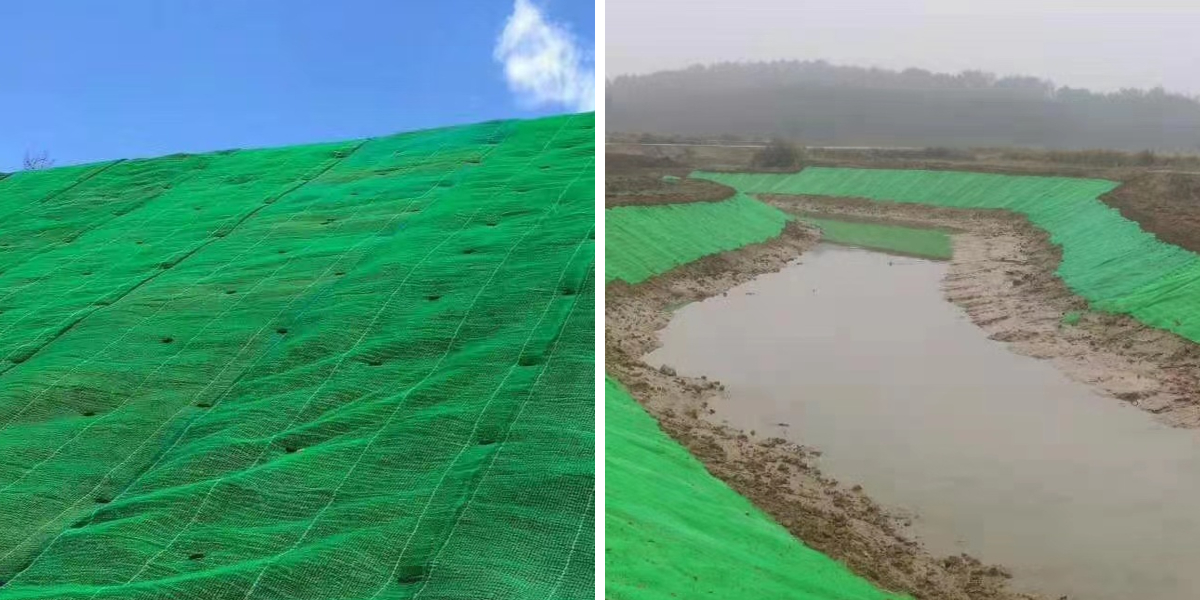 Park Drainage Ditch Anti-Erosion Treatment with 3D Geomat