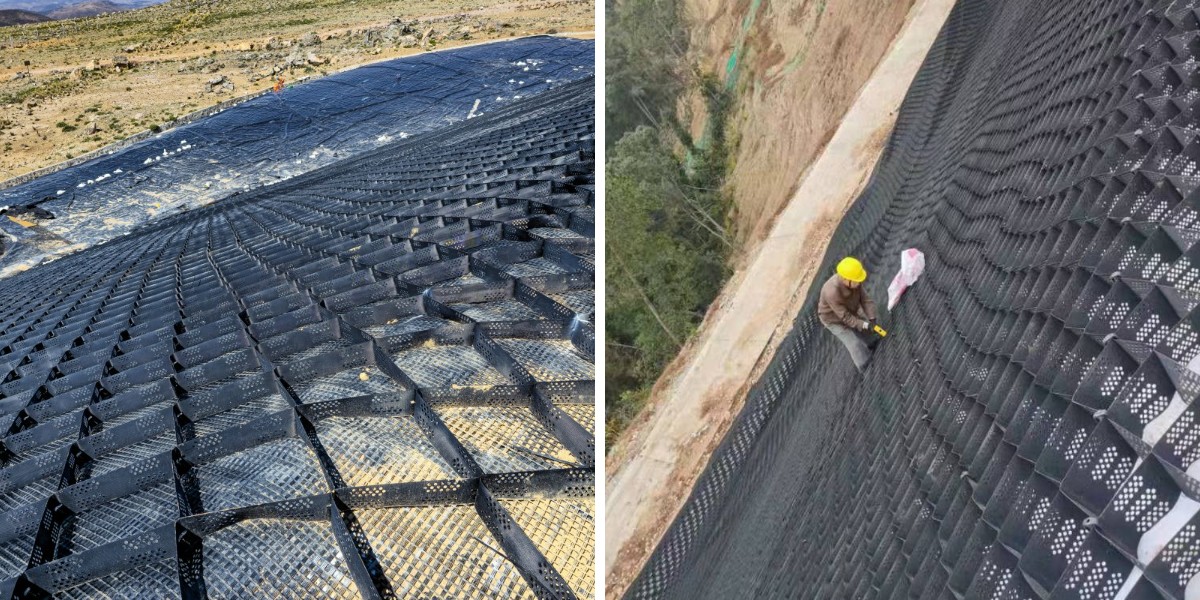 Estabelecimento da vegetação em geocélulas: sementeira, hidrosementeira e dicas de manutenção.