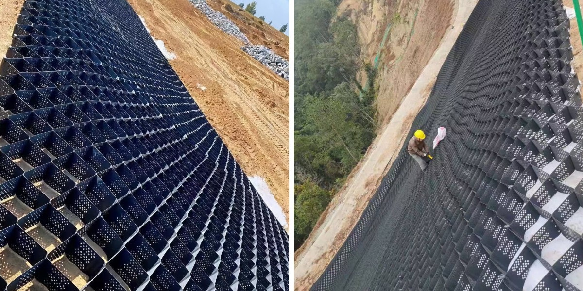 โครงการพลังงานหมุนเวียน: แผ่น HDPE Geocell สำหรับการเสริมความแข็งแรงของพื้นดินในฟาร์มพลังงานแสงอาทิตย์