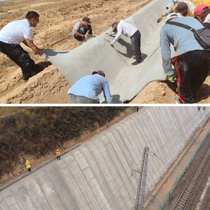 Пример: использование цементного слоя для стабилизации разрушающегося берега пруда Пример: использование цементного слоя для стабилизации разрушающегося берега пруда