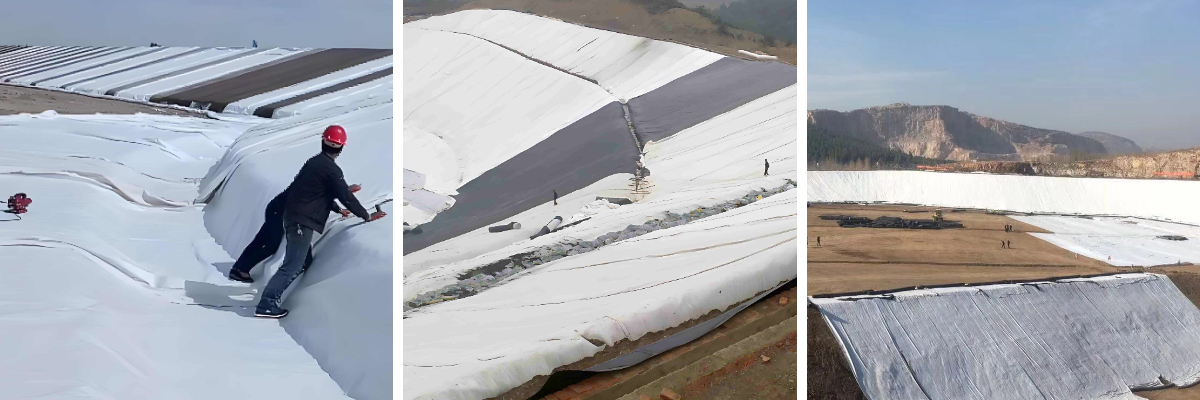 غشاء أرضي مركب من البولي إيثيلين عالي الكثافة