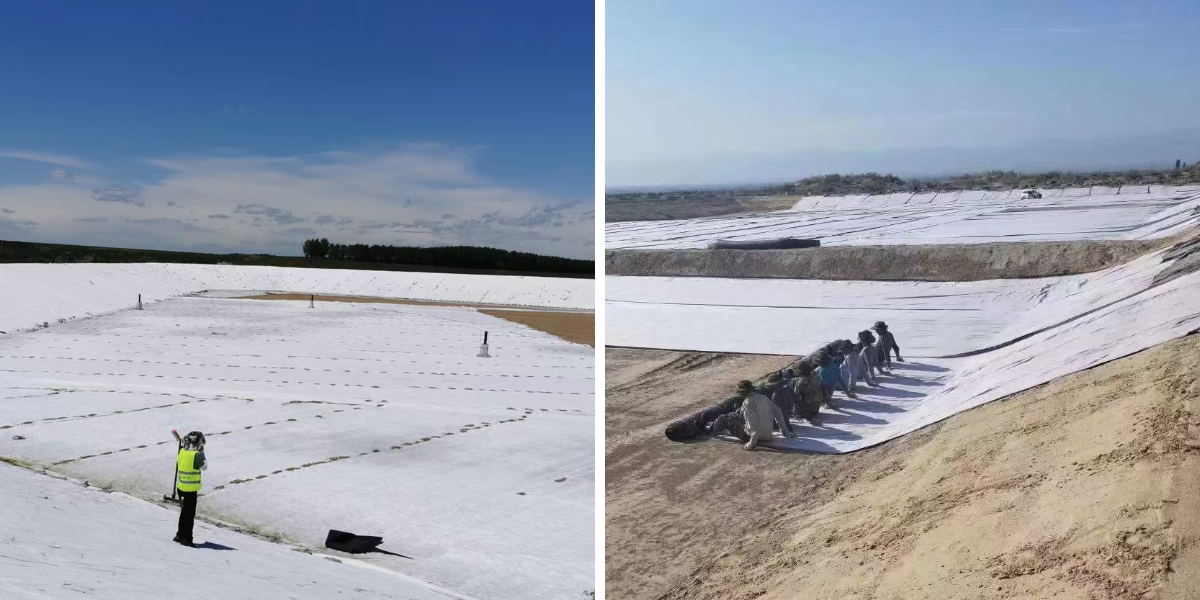 Tissu géotextile derrière le mur de soutènement