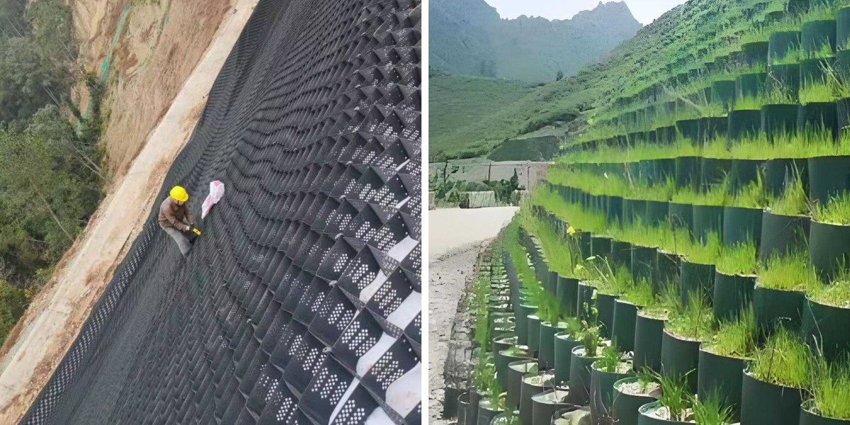 تنسيق الحدائق السكنية: خلايا جيوسل من البولي إيثيلين عالي الكثافة للجدران الاستنادية وممرات الحدائق والمنحدرات الشديدة