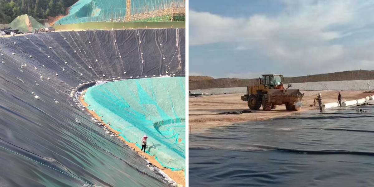 تقنية منع الأضرار في الموقع والبناء الموحد لغشاء HDPE الجيوممبرين