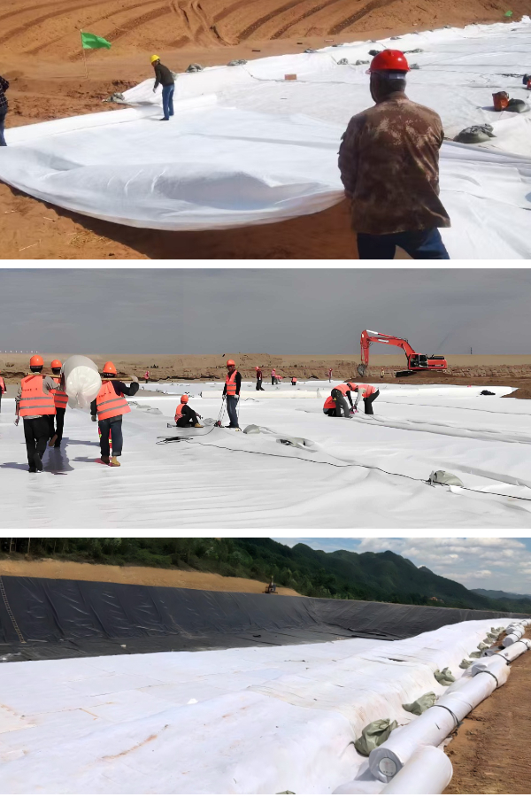 Использование геотекстиля под тротуарной плиткой, гравием и подъездными дорожками для создания устойчивого основания.