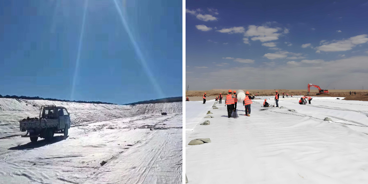 نسيج جيو خلف جدار الاحتجاز