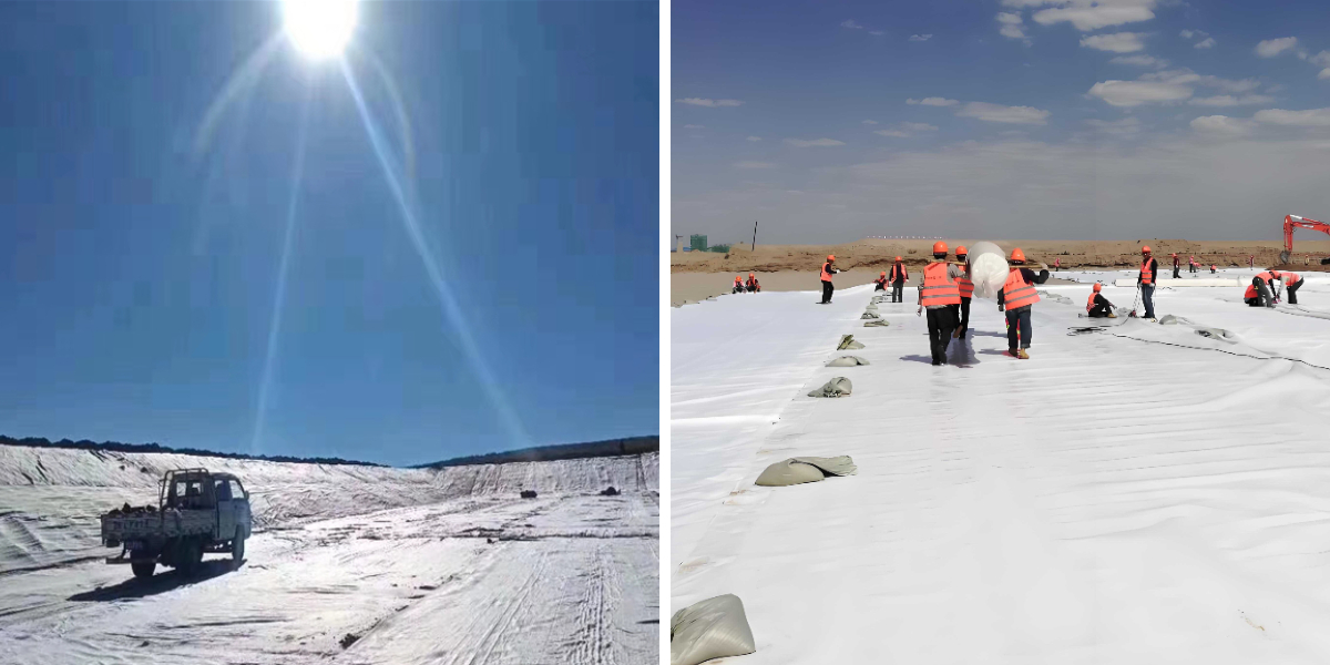 الجيوتكستايل خلف الجدار الاحتياطي