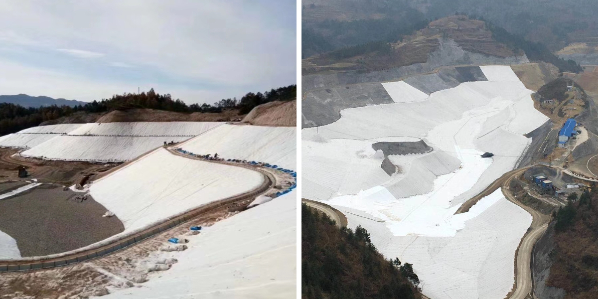 Géotextile dans un mur de soutènement