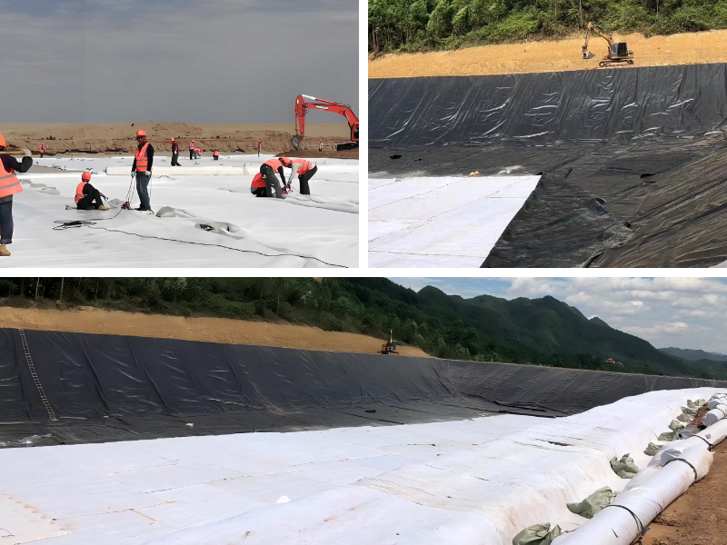 連続バリアのためのジオテキスタイルの重ね合わせと接合方法