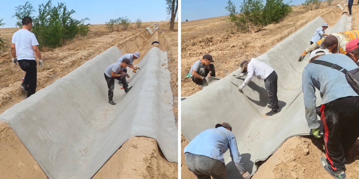 Utilização de tecido impregnado com cimento em zonas costeiras: prevenção da corrosão por água salgada e resistência às ondas.