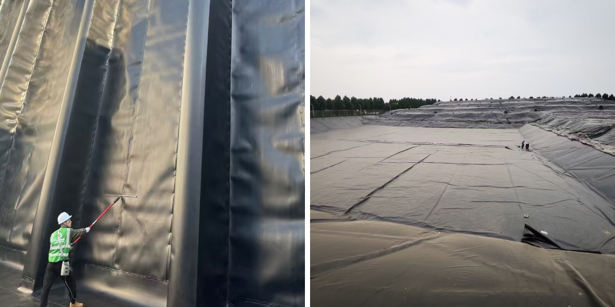 Membrane d'étanchéité géomembrane pour le confinement de l'eau des réservoirs et des lacs artificiels